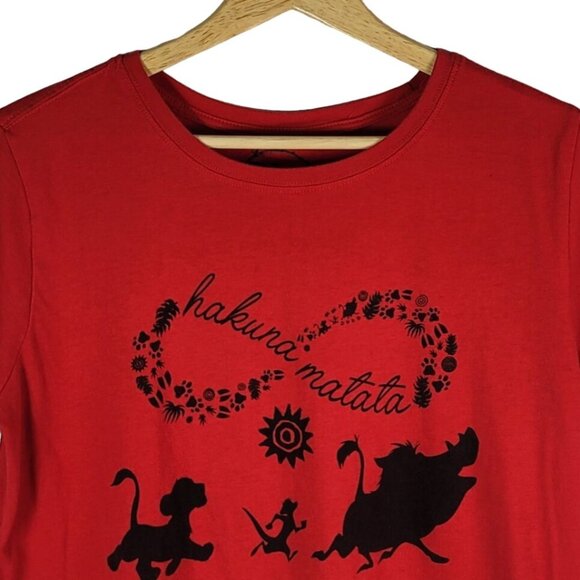 2/$15 Disney Lion King T Shirt Red SZ 15 XL Simba Pumbaa Timon Hakuna Matata - Picture 3 of 6